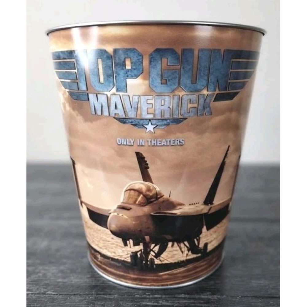 Top Gun Maverick Popcorn Bucket Tin Movie Theater Promo Collectible 130 oz